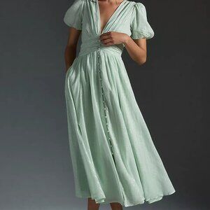 Anthropologie The Katerina Lurex Button-Front Dress - Woman's Size O